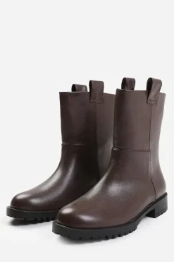 'Winter' Mid Calf Boot With Stitching Detail