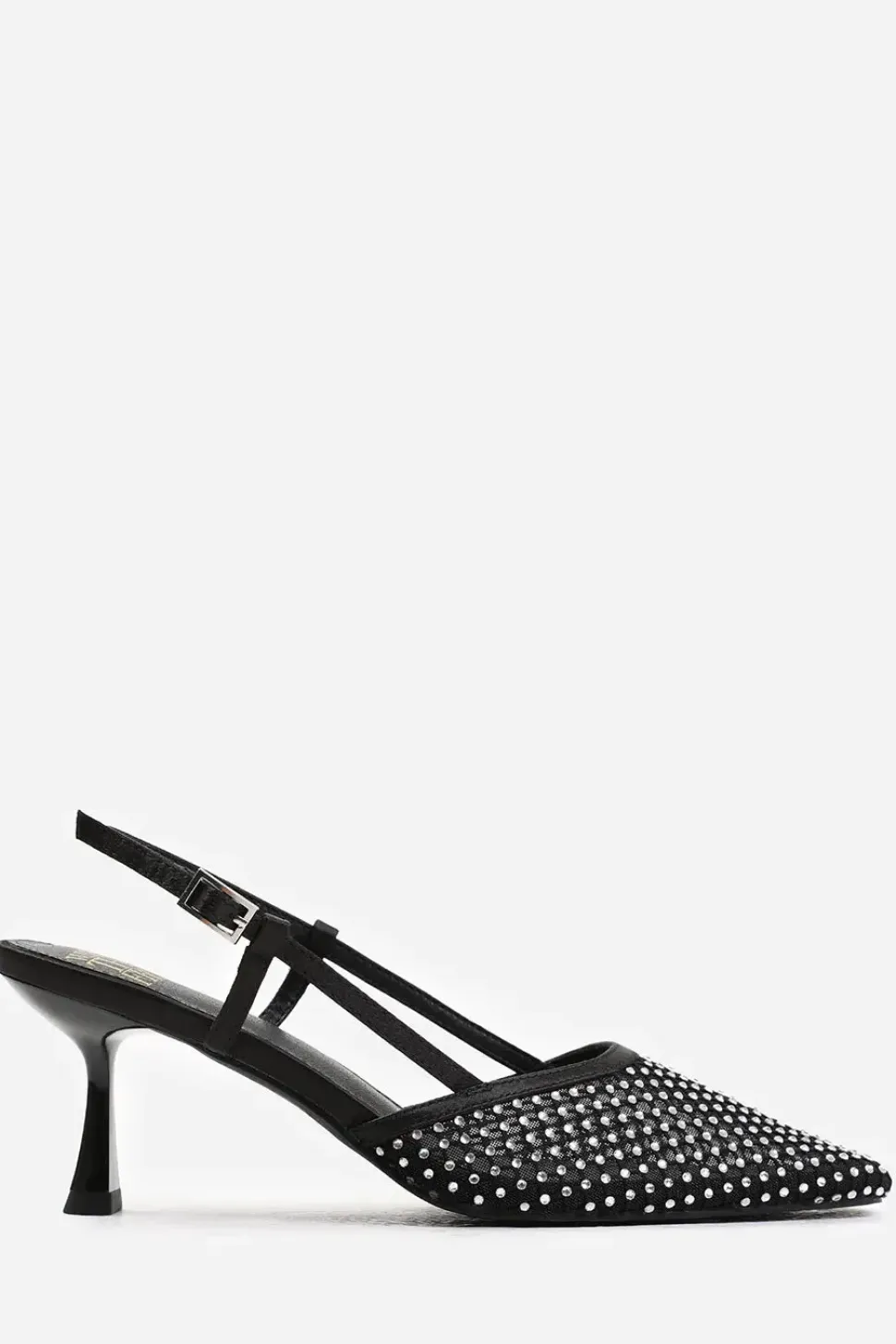 'Zinnia' Slingback Pointed Toe Heel With Diamante Mesh