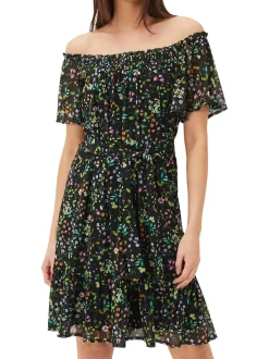 Zaylah Shirred Floral Mesh Dress-