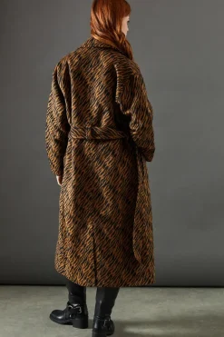 Zebra Belted Wrap Coat