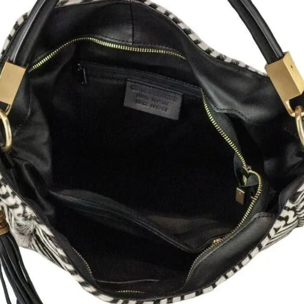 Zebra Print Calf Hair And Leather Grab Bag | BBRLL