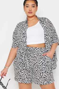 Zebra Print Crinkle Shorts