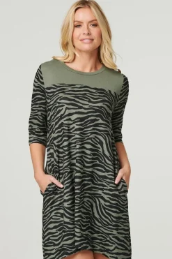 Zebra Print Short Skater Dress
