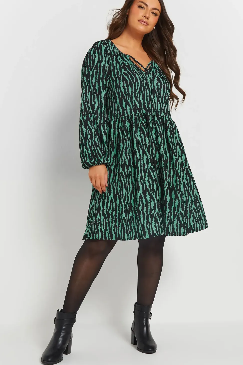 Zebra Textured Mini Dress