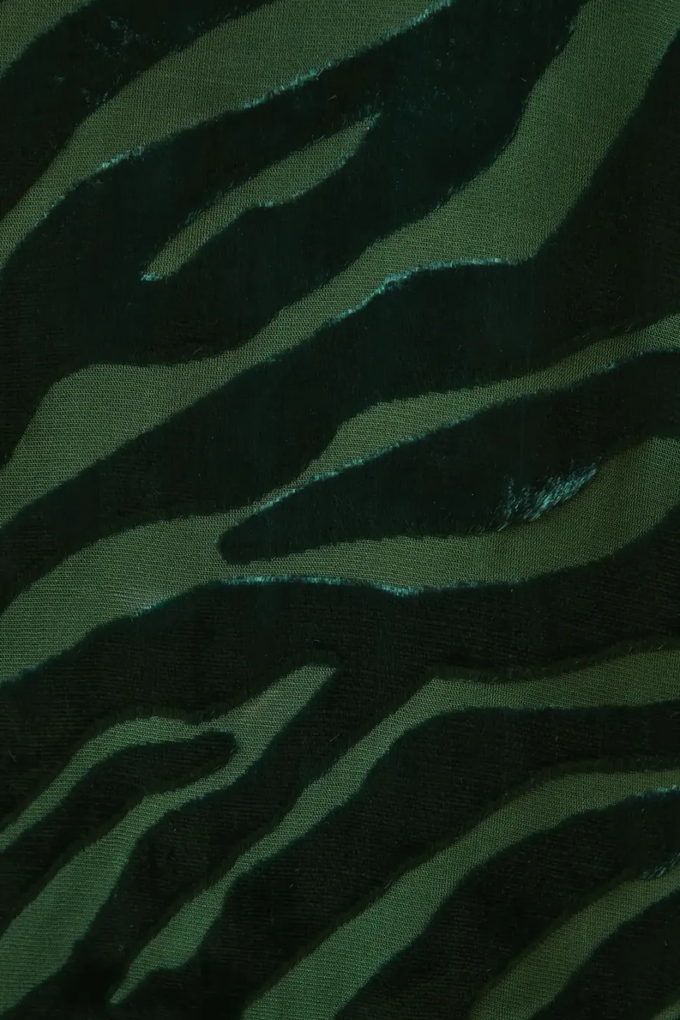 Zebra Velvet High Neck Button Detail Blouse