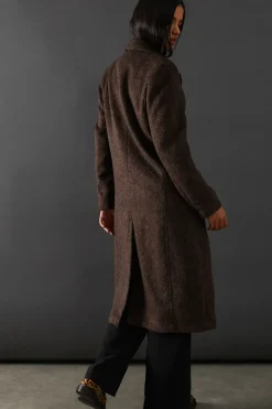 Zig Zag Button Through Coat