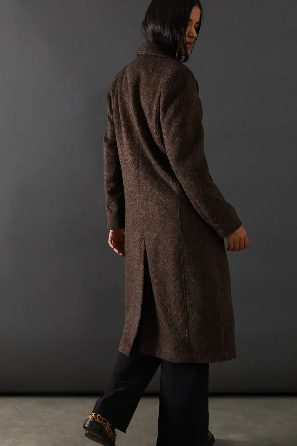 Zig Zag Button Through Coat