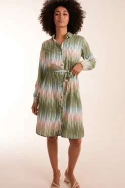 Zig Zag Print Shirt Dress