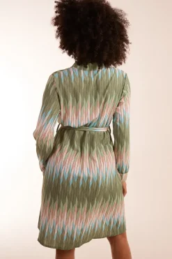 Zig Zag Print Shirt Dress