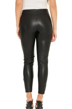 Zip Detail Leather Look Leggings