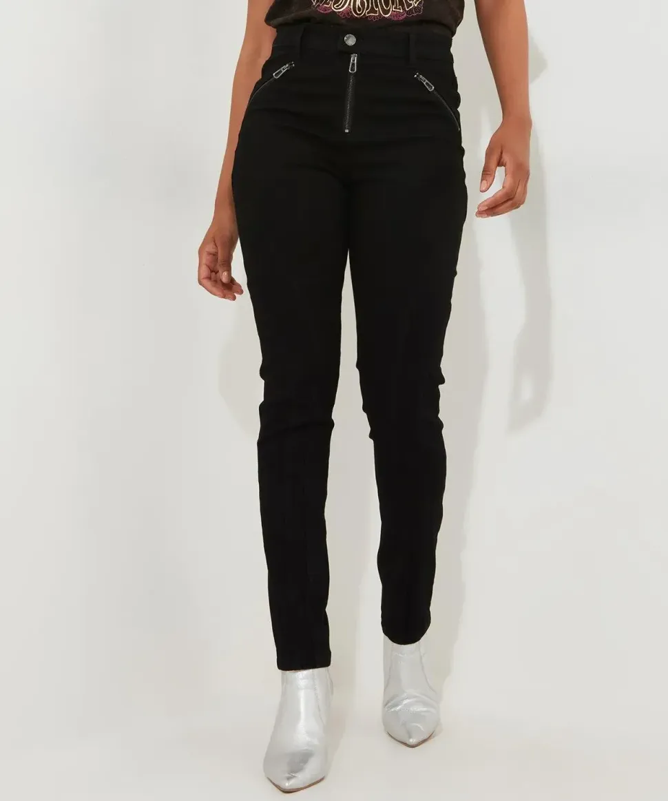 Zip Detail Skinny Jeans