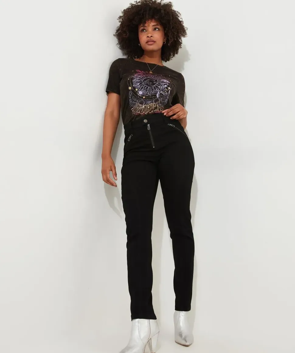 Zip Detail Skinny Jeans