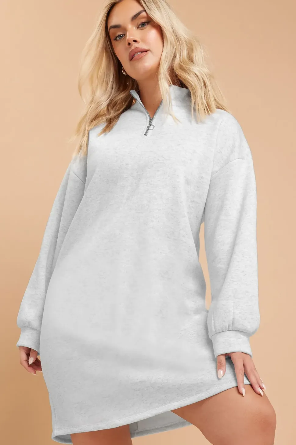 Zip Neck Jumper Dress