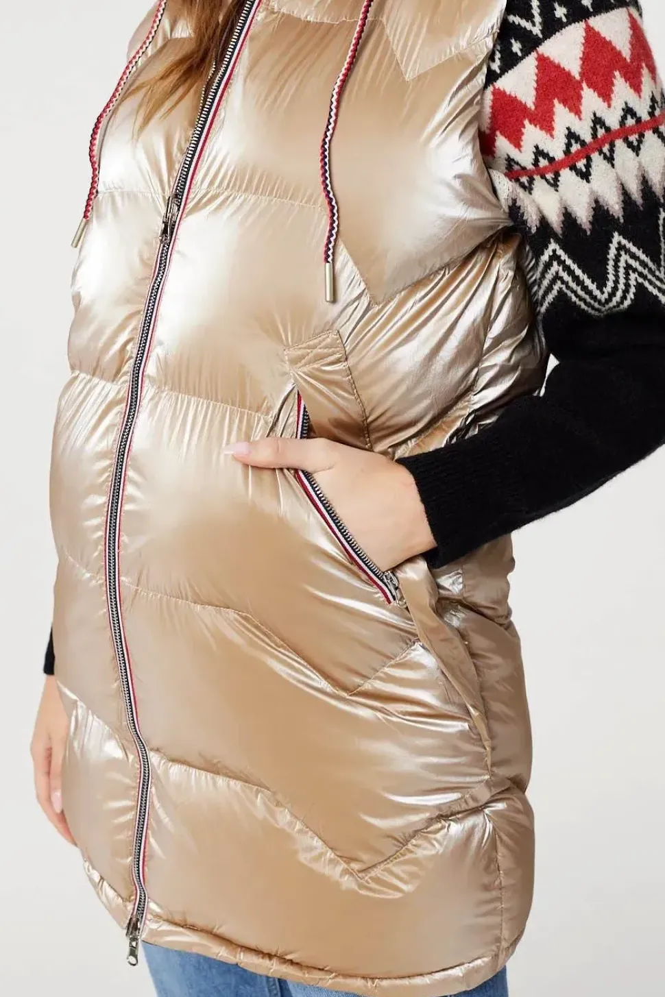Zip Pocket Hooded Puffer Vest