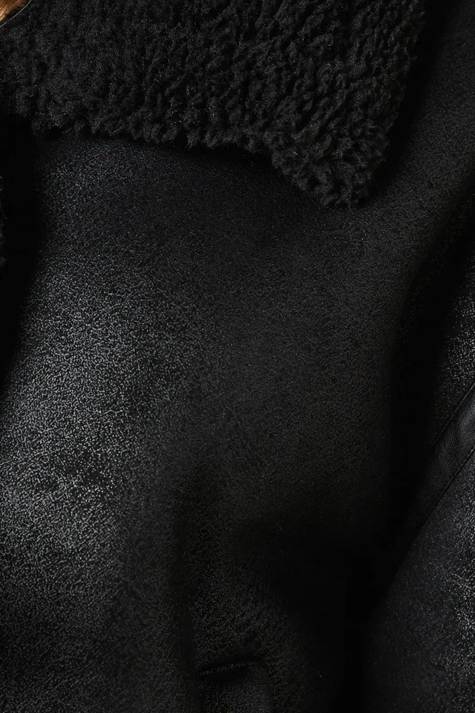 Zip Through Borg Aviator Jacket
