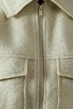 Zip Through Wool Look Jacket