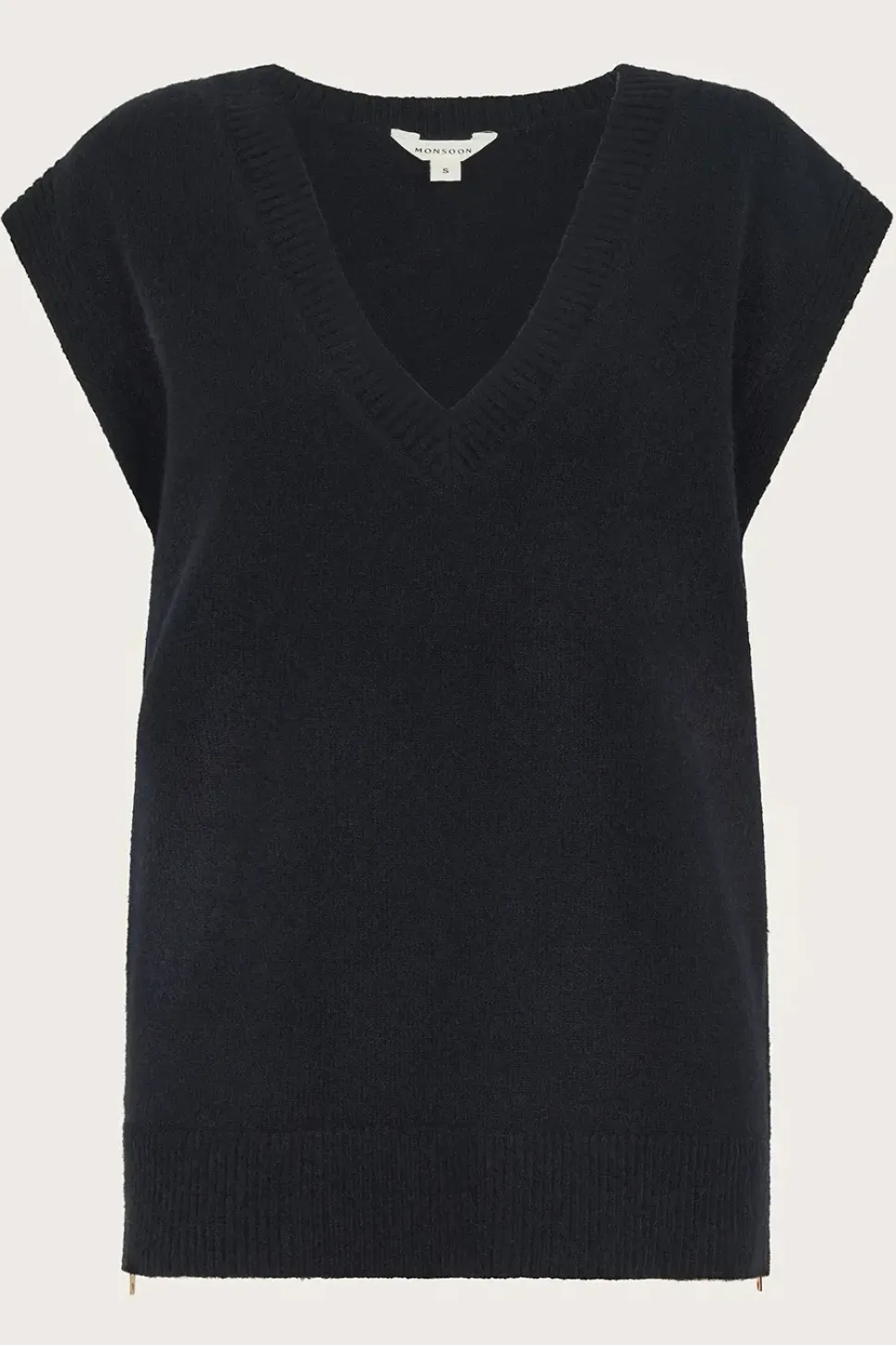 Zuri Zip Detail Knit Tabard Black
